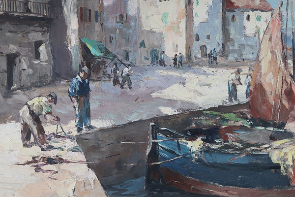 Martigues, 120 cm, Marcel MASSON (Antoine BLANCHARD) 1910/1988, Côte d’Azur, French School