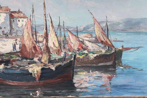 Martigues, 120 cm, Marcel MASSON (Antoine BLANCHARD) 1910/1988, Côte d’Azur, French School