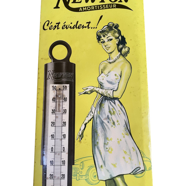 Advertisement thermometer for Newton garage shock absorbers