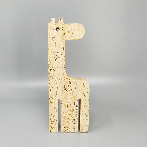 Sculpture originale de girafe en travertin des années 1970 par Enzo Mari pour F.lli Mannelli