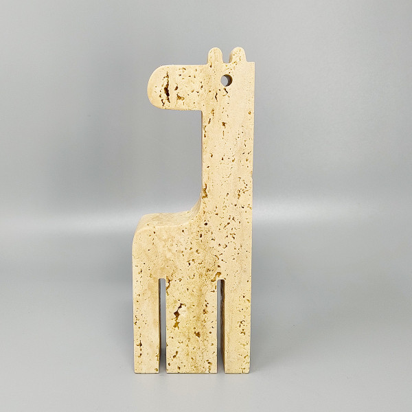 Sculpture originale de girafe en travertin des années 1970 par Enzo Mari pour F.lli Mannelli