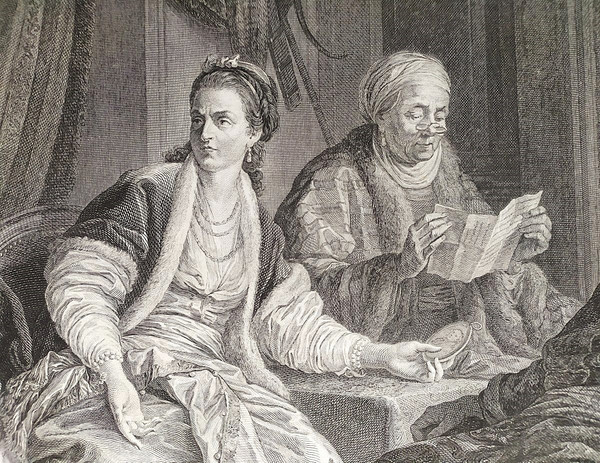 Gravure Romantique 18ème La Leçon Inutile Gravé Par Helman d'Après Leprince