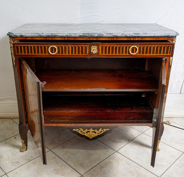 Vecchia credenza francese Napoleone III in legni esotici del XIX secolo