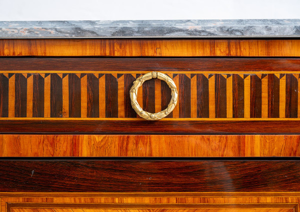 Vecchia credenza francese Napoleone III in legni esotici del XIX secolo