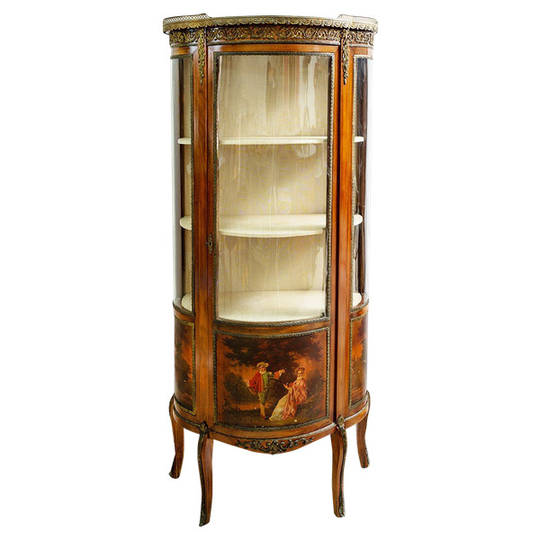 Vitrine ancienne dans le goût de Vernis Martin France 19ème siècle.