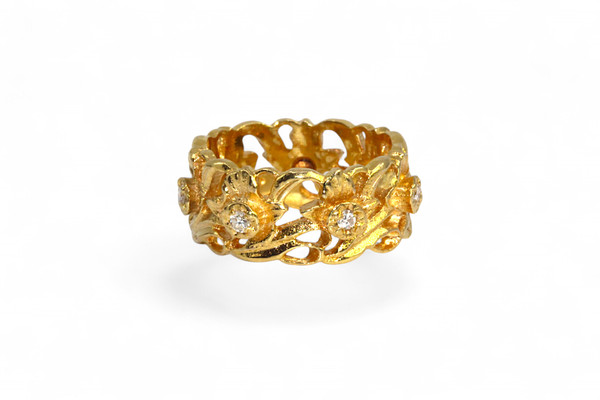 Anello con diamanti in stile Art Nouveau