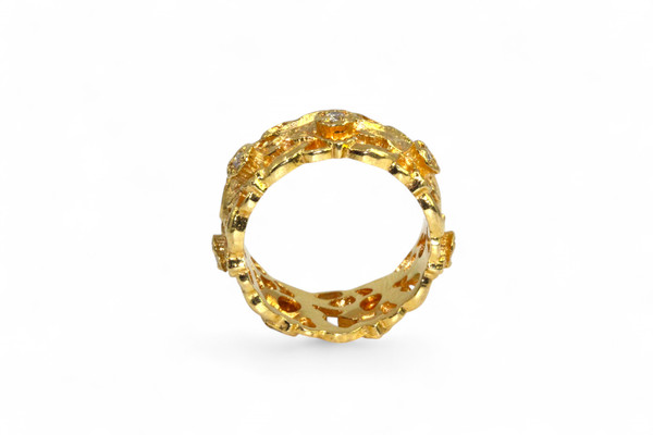 Anello con diamanti in stile Art Nouveau