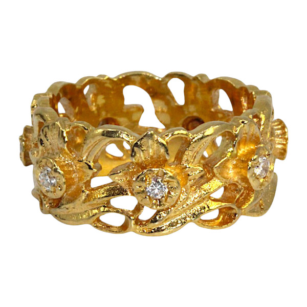 Anello con diamanti in stile Art Nouveau