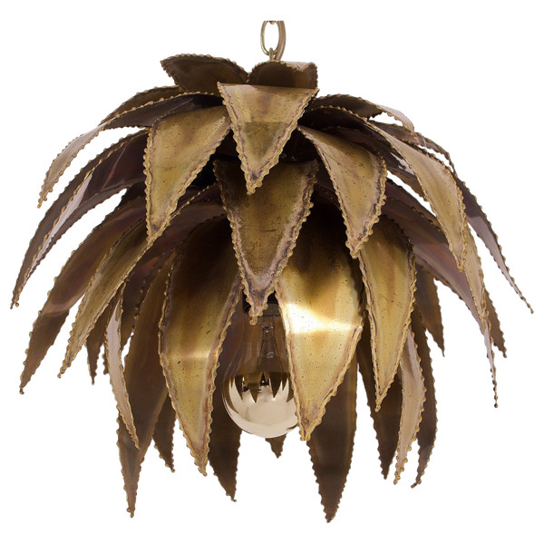 Lampada a sospensione Agave in ottone Maison Jansen