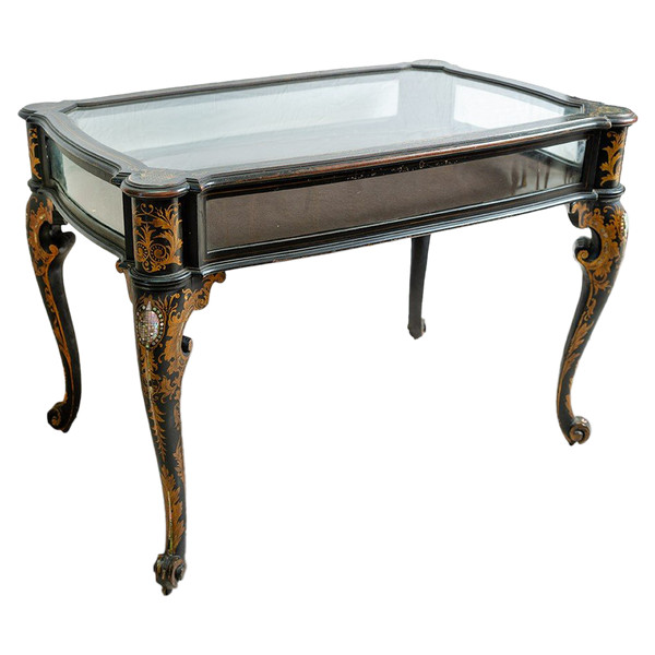 Antica Vetrina Napoleone III Francese, Epoca XIX Secolo.