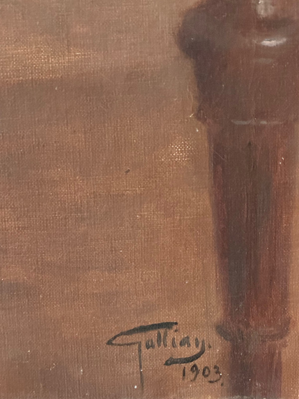 Ein elegantes Gemälde, 1903 von Octave Gallian gemalt