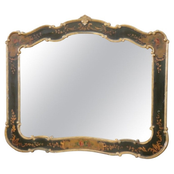 Wall Mirror with Lacquered Wood Frame