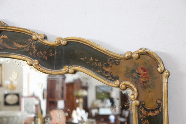 Wall Mirror with Lacquered Wood Frame