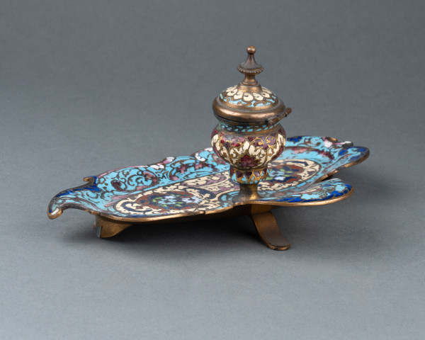 Cloisonné-Email-Schreibtischset, 19. Jahrhundert 