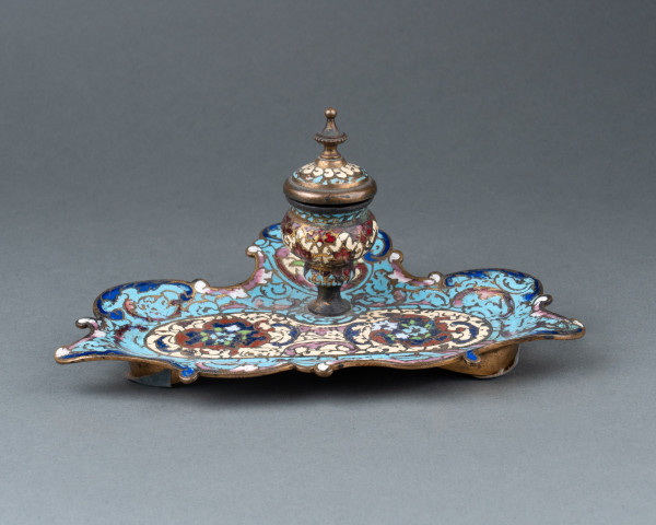 Cloisonné-Email-Schreibtischset, 19. Jahrhundert 