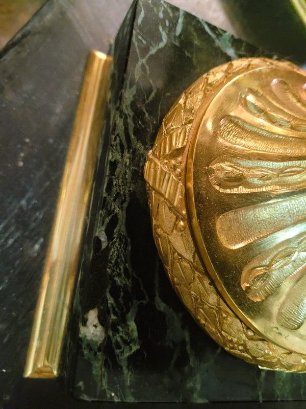 Pair of Marble and Bronze Cassolettes, 19th Century