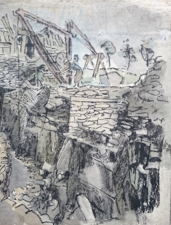 Chantier de construction, par Jules CHADEL 1900