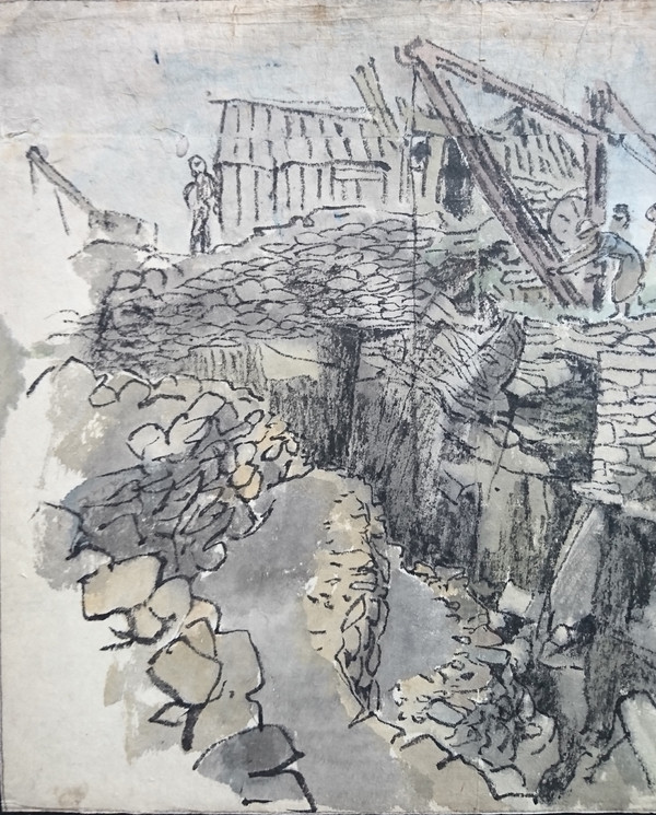 Chantier de construction, par Jules CHADEL 1900