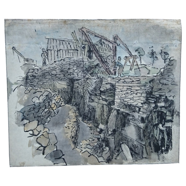 Chantier de construction, par Jules CHADEL 1900