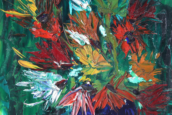 Blumen, signiert: Jean BOUTIET, um 1950/60, Französische Schule
