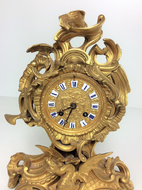 RABATT VON 25 % BIS 30.11 - Wunderschöne vergoldete Bronzeuhr - Napoleon III. -