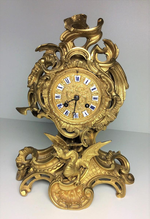 RABATT VON 25 % BIS 30.11 - Wunderschöne vergoldete Bronzeuhr - Napoleon III. -