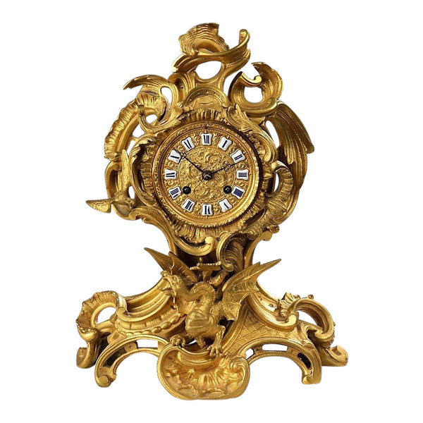 RABATT VON 25 % BIS 30.11 - Wunderschöne vergoldete Bronzeuhr - Napoleon III. -
