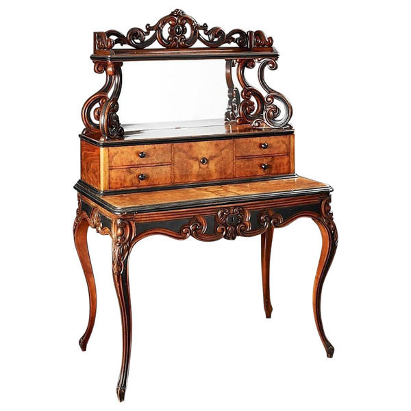 25? REMISE - Bureau à Gradins En Noyer  - Epoque Fin 19ème