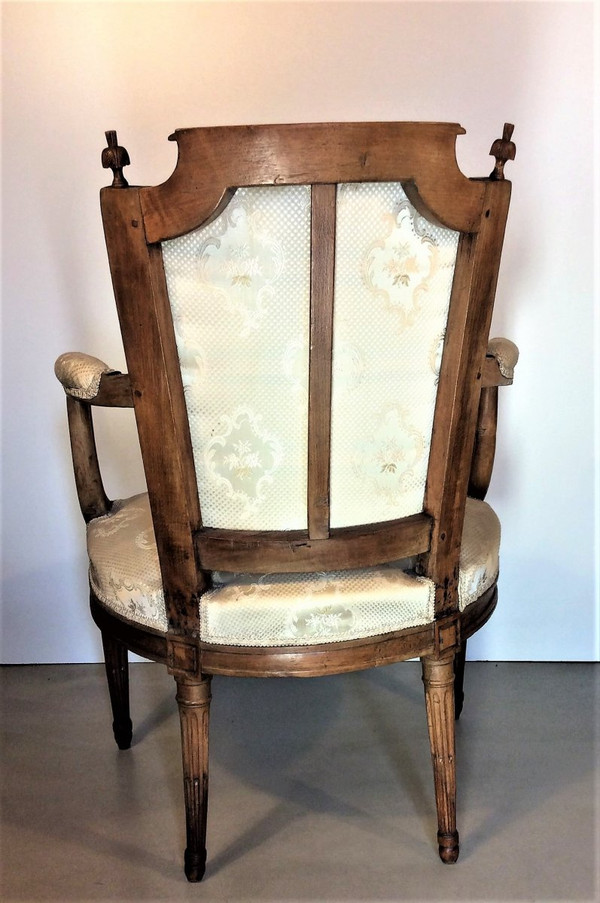 REMISE DE 25% -  Estampillé C. Lerat - Fauteuil Louis XVI  En Cabriolet - 18ème