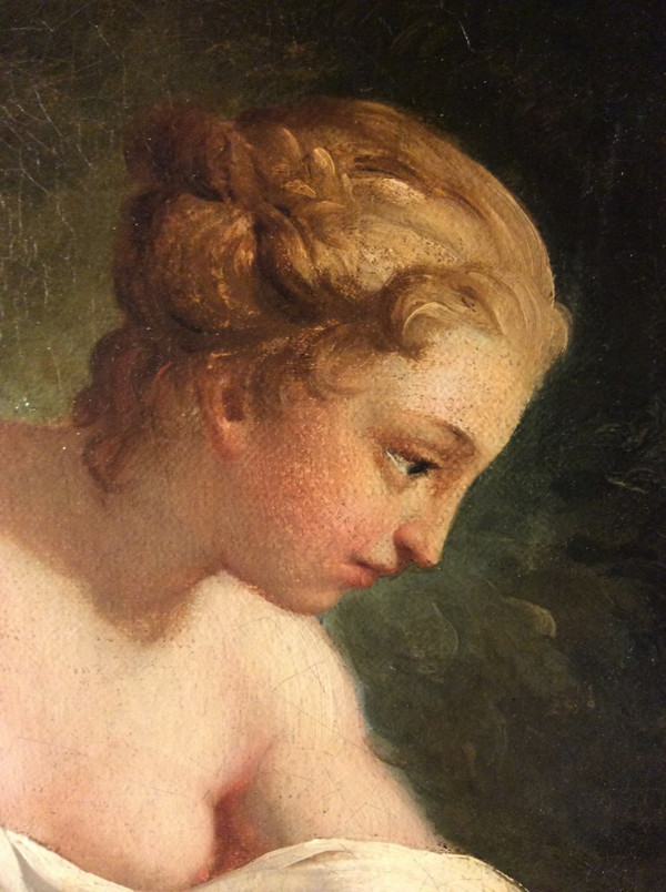 Remise 25\%  - D'après François BOUCHER - La Surprise - Huile sur toile - 19ème