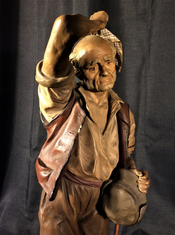 25\% remise  - Joseph Le GULUCHE - Terre Cuite Polychromée - 19ème siècle
