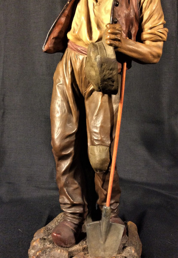 25\% remise  - Joseph Le GULUCHE - Terre Cuite Polychromée - 19ème siècle