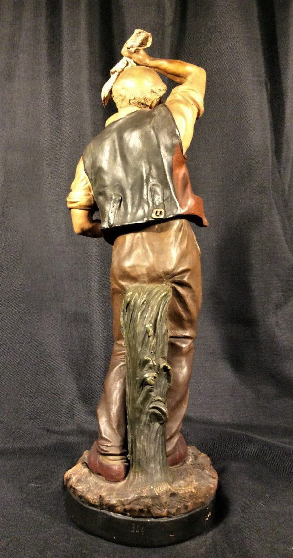 25\% remise  - Joseph Le GULUCHE - Terre Cuite Polychromée - 19ème siècle