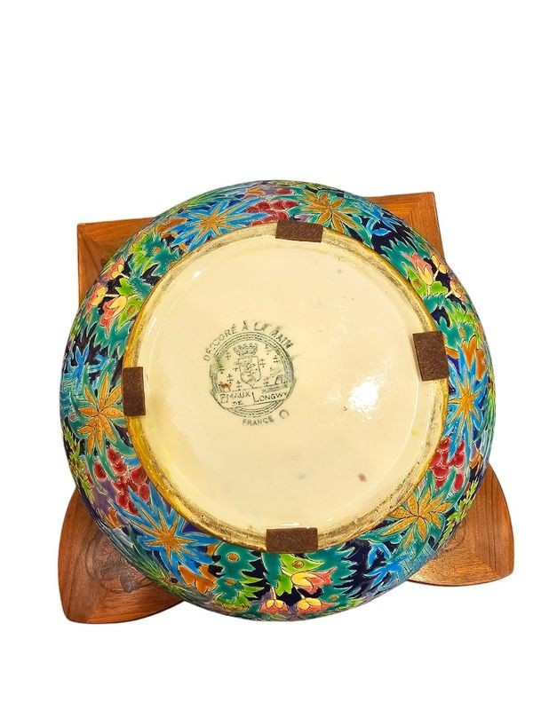 Longwy Colonial Art Deco Ball Vase