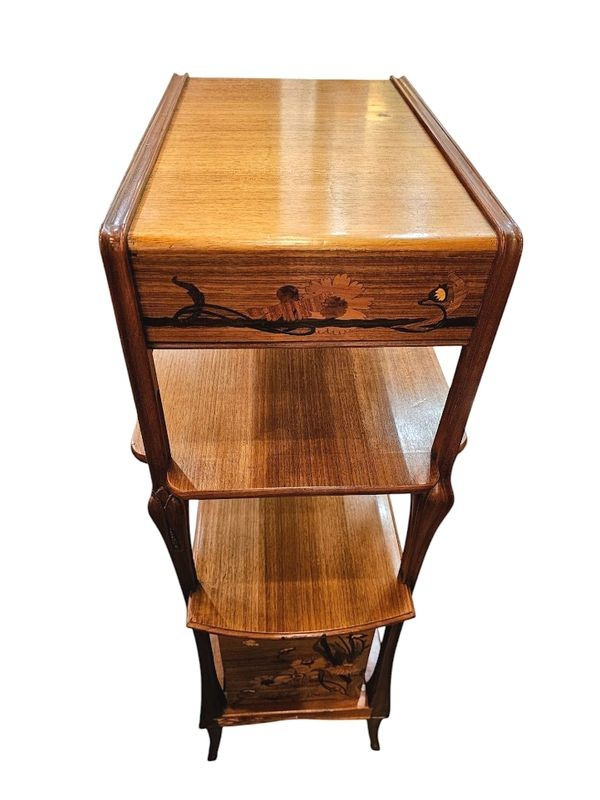 Louis Majorelle Art Nouveau Display Shelf "Poppies and Butterflies"