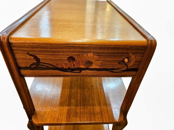 Louis Majorelle Art Nouveau Display Shelf "Poppies and Butterflies"