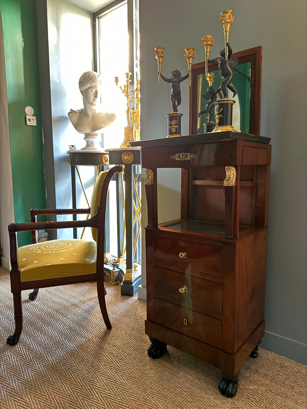 Pierre Benoit Marcion, superb barber shop stamped from the Consulate period, Return from Egypt.