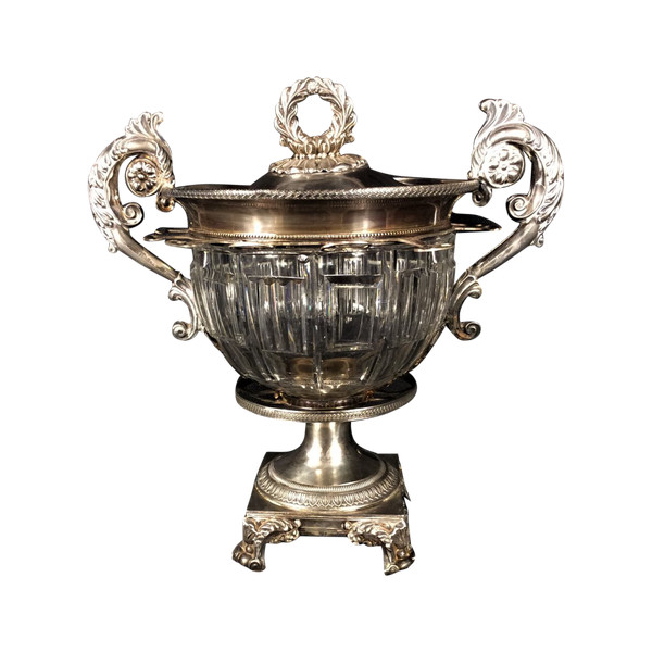 25% off until 30.11 - Important Cut Crystal and Silver Jam Jar - Circa 1830
