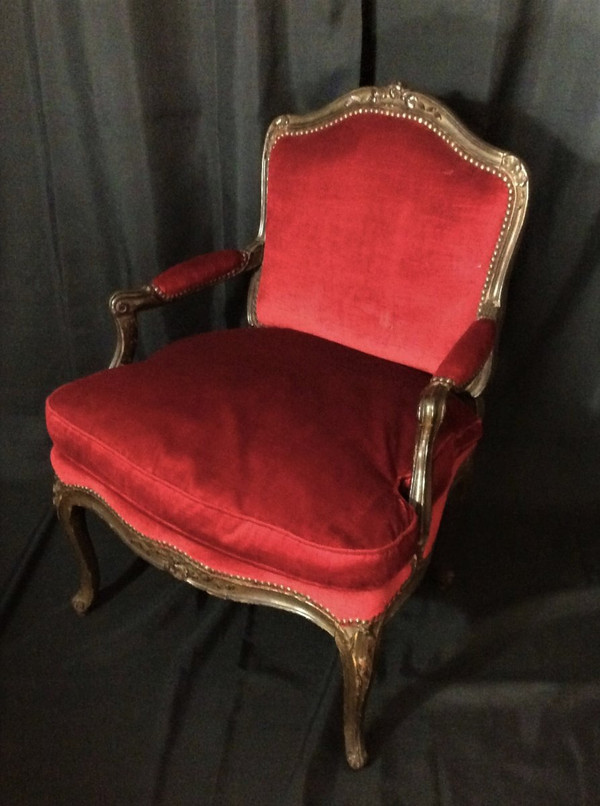 25\% remise - Estampillés 'M. CRESSON" - Paire De Fauteuils A Dos Plat - XVIIIème
