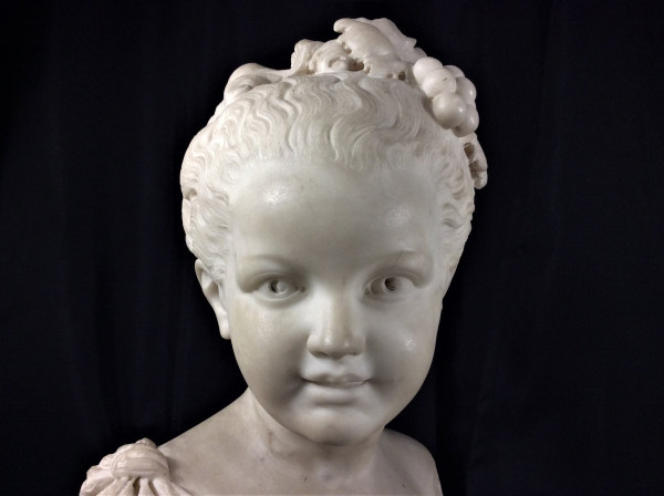 Sconto 25% fino al 30.11 - Bellissimo busto di fanciulla in marmo bianco - XIX secolo