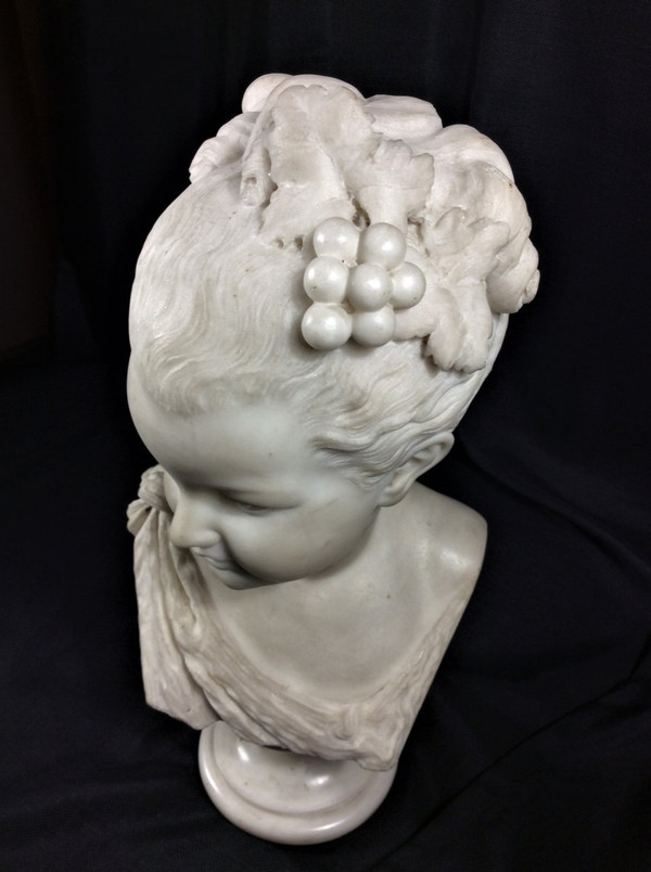 Sconto 25% fino al 30.11 - Bellissimo busto di fanciulla in marmo bianco - XIX secolo