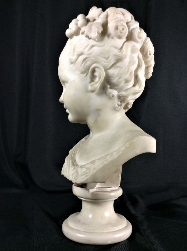 Sconto 25% fino al 30.11 - Bellissimo busto di fanciulla in marmo bianco - XIX secolo