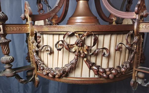 Grande lampadario in bronzo Luigi XVI