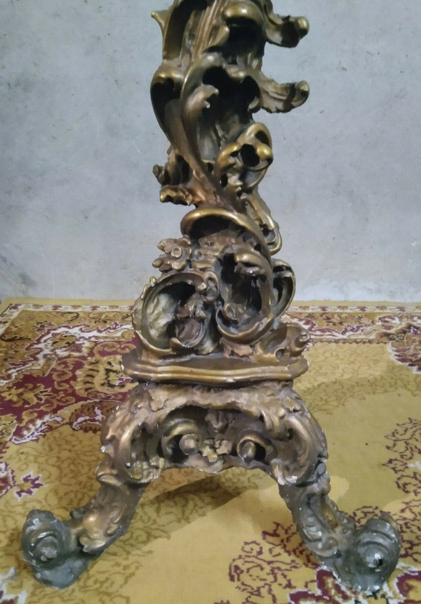 Ostensorio Rocaille in legno e stucco dorato