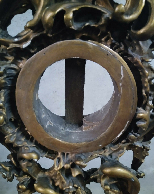 Ostensorio Rocaille in legno e stucco dorato