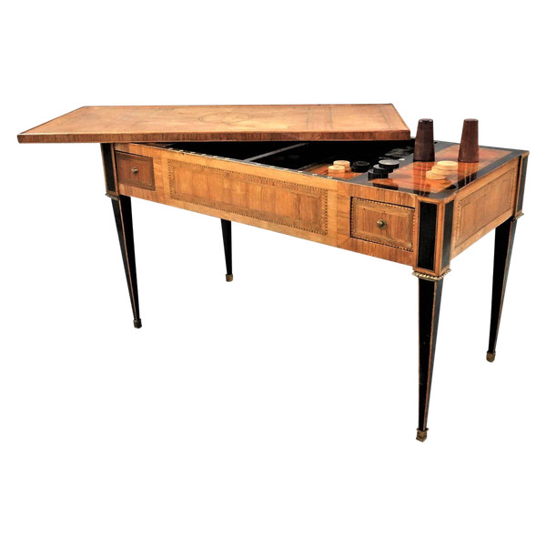 - 25\? remise -  Estampillée « B. Butte » - Table A Jeux Dite « Tric-trac » - Louis XVI