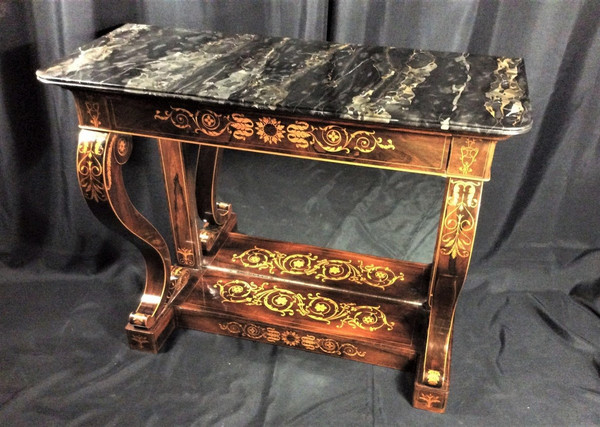 Remise 25\%  - Estampillée  JACOB - Rare Console En Palissandre -Charles X