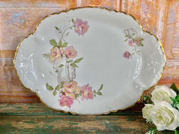 Exceptional Haviland Limoges Porcelain Service - Baltimore Rose - 61 Piece