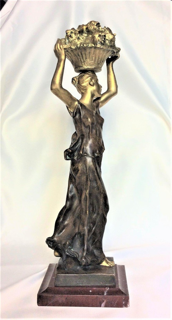 Sconto fino al 30.11 - De Kerveguen - Statuetta Bronze Doré Et Bronze Patiné - XIXème