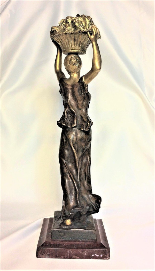 Sconto fino al 30.11 - De Kerveguen - Statuetta Bronze Doré Et Bronze Patiné - XIXème